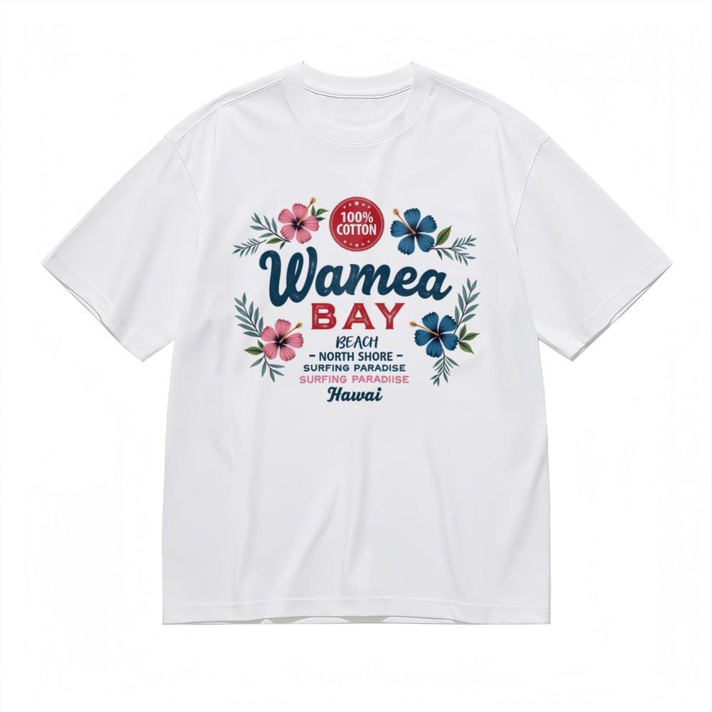 

Men s Soft Fashion Comfy Classic T-Shirt Floral Bay Print Design 100% Cotton Tee XL