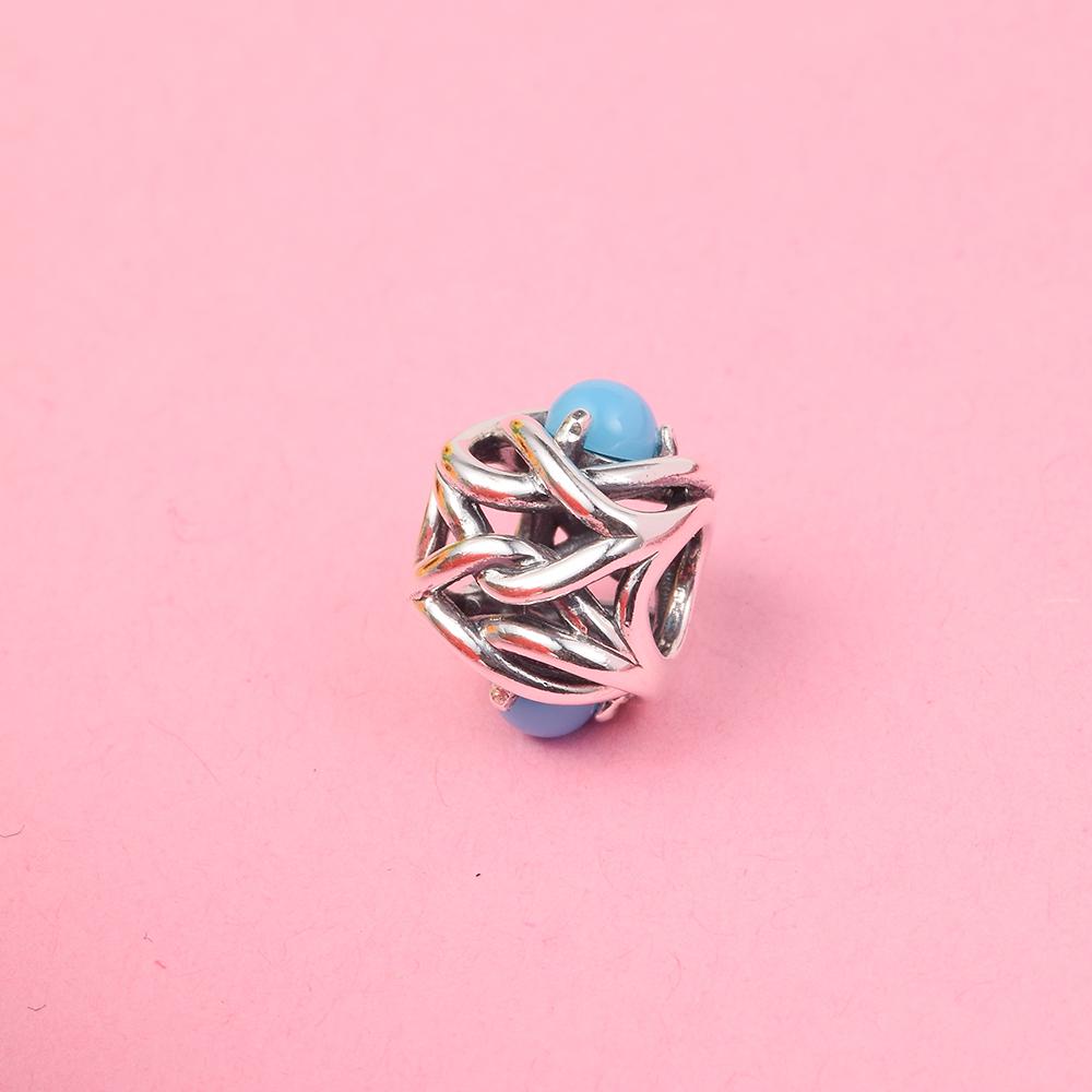 

Новинка 2022 года, стерлингового серебра 925 пробы, бирюзового синего круга, очаровательные хрустальные бусины, подходят для европейских браслетов, женские ювелирные изделия своими руками