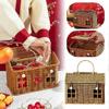 Handgeflochtenes Kreatives Kleines Haus Rattan Picknick Aufbewahrungskorb Hochzeit Brautjungfer Handgehaltene Geschenkbox