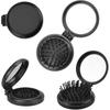 4 Pcs ABS Pocket Mirrors Brush Mirrors Round Compact Portable Folding Hair Brush Rubber Folding Comb Bag Mirror for Women Girls Daily Travel Makeup -