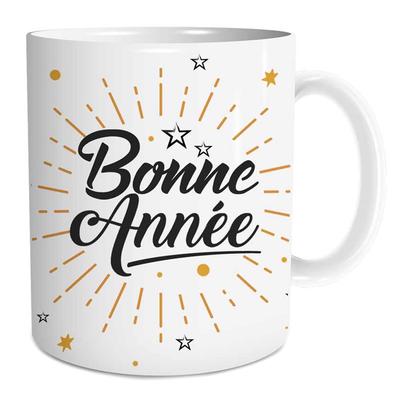 [Q3550] - Keramický hrnček 'Šťastný Nový Rok' hviezdy - 9,5x8 cm