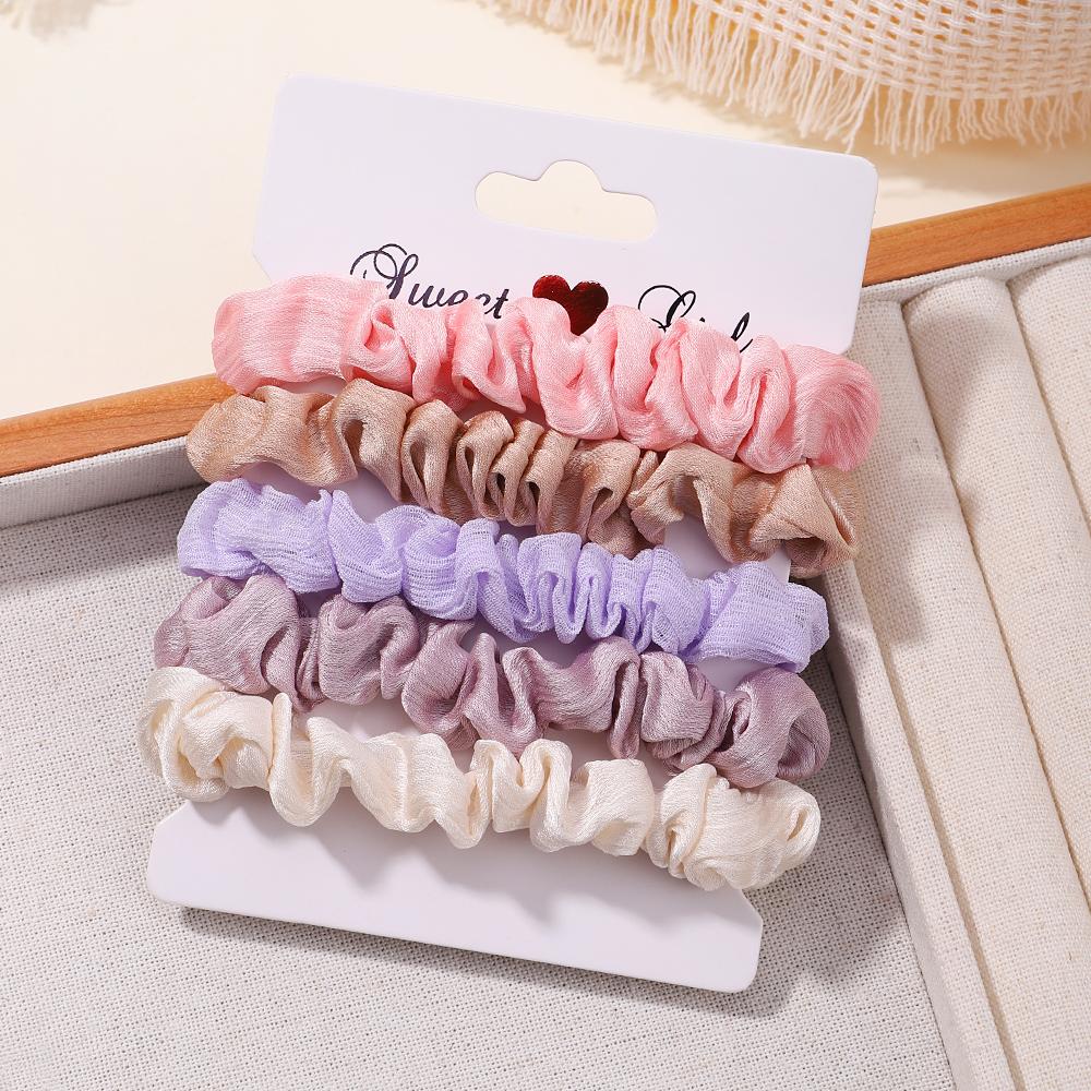 5Pcs/Set Fashion Korean Scrunchies Hairband Print Leopard Scrunchie Set Ladies Elastic Hair Band Headwear Women Hair Accessories