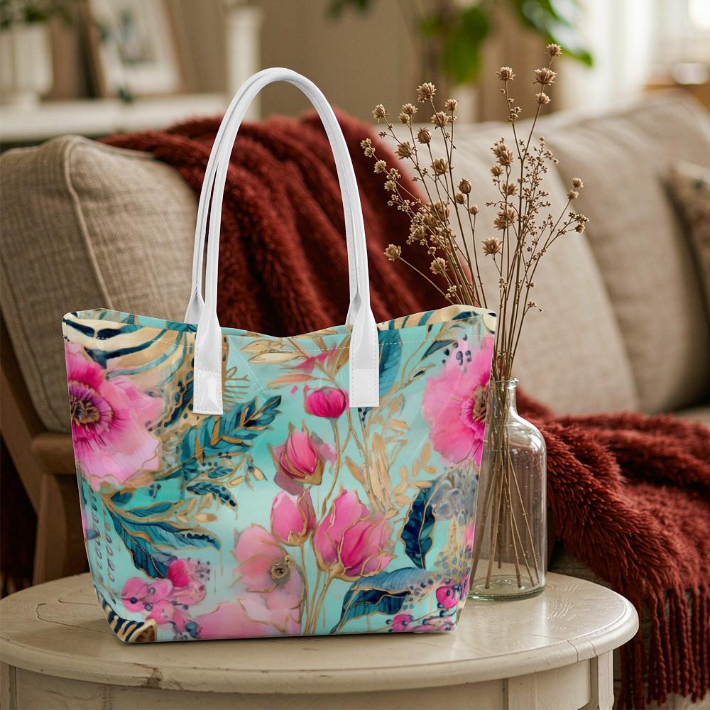 Floral Printed Casual Tote Bag Fashion Shoulder Bag for Daily Use