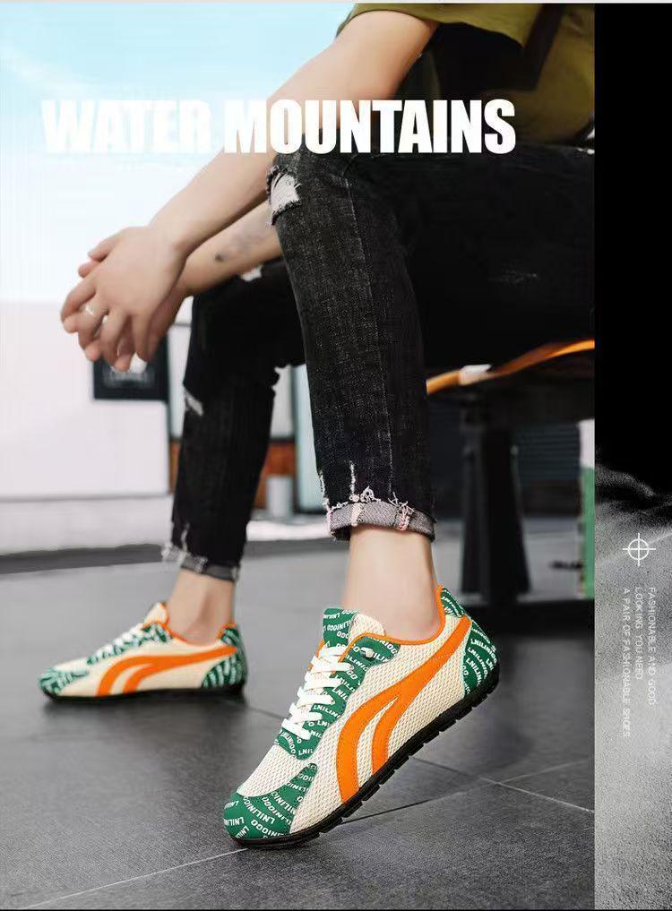 Scarpe da Ginnastica Estive da Uomo a Blocchi di Colore Slip-On in Rete - Scarpe Sportive Casual alla Moda a Taglio Basso