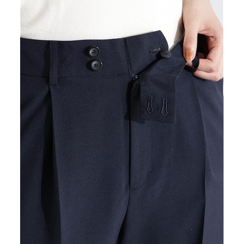 [Nano Universe] light function tack Semi-wide pants (Setup possible) ladies M 121 D. Navy 669-5127300