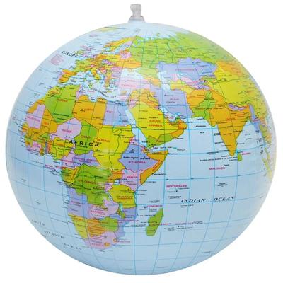 30cm (16 Inch) Inflatable Globe Beach Ball Map Geography Educational Toy Kids Teaching Prop Pool Water Toy & Birthday Gift