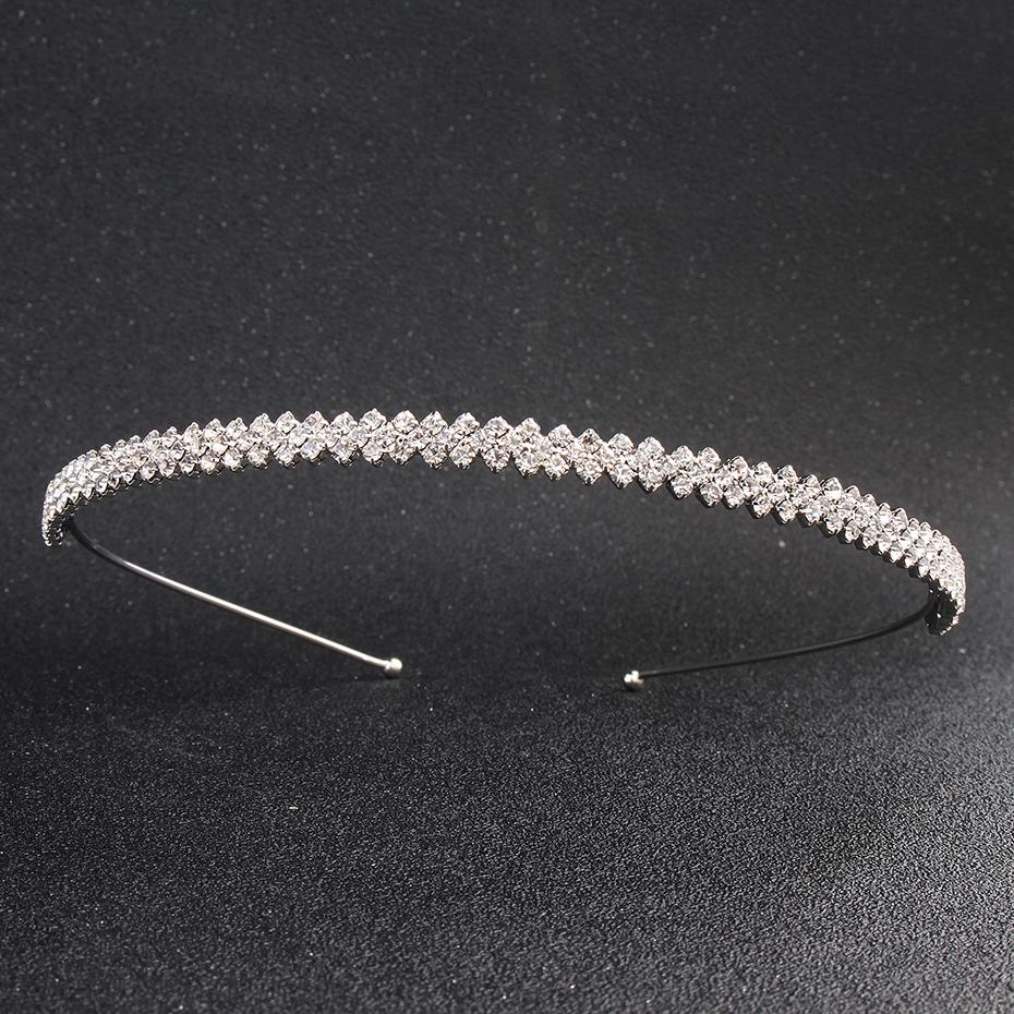 Fashion Rhinestone Bridal Tiara Headpiece Silver Crystal Wedding Hair Accessories Women Birthday Party Rhinestone Crowns