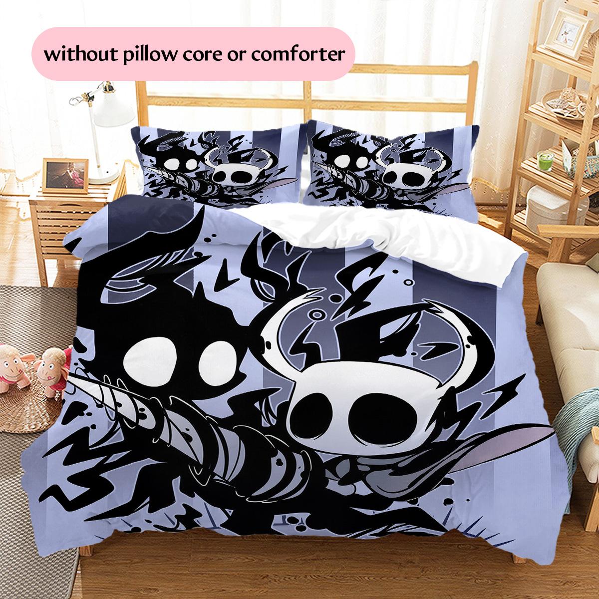 

Hollow Knight Pattern Bedding Quilt Set Home Decoration Gift (1 * duvet cover + 2 * pillowcase without core) 135x200cm
