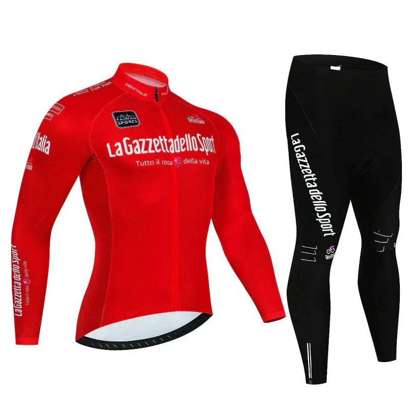Mens Long Sleeve Cycling Jersey Set Quick Dry Mountain Bike Road Apparel Outdoor Sport Wear