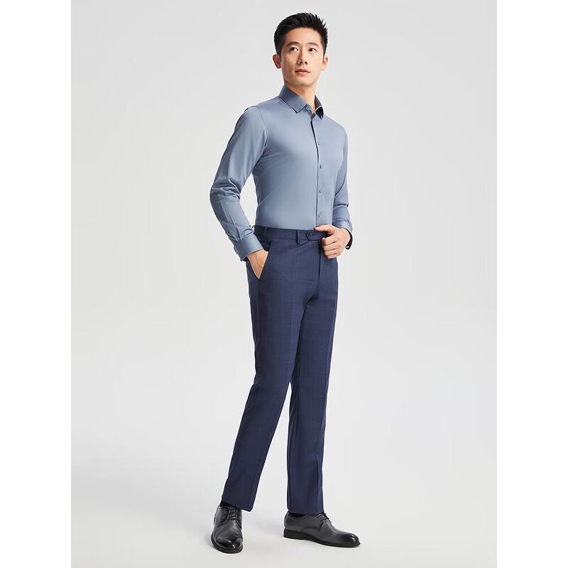 Youngor Men s Slim Fit Short Sleeve Satin Blend Shirt 42