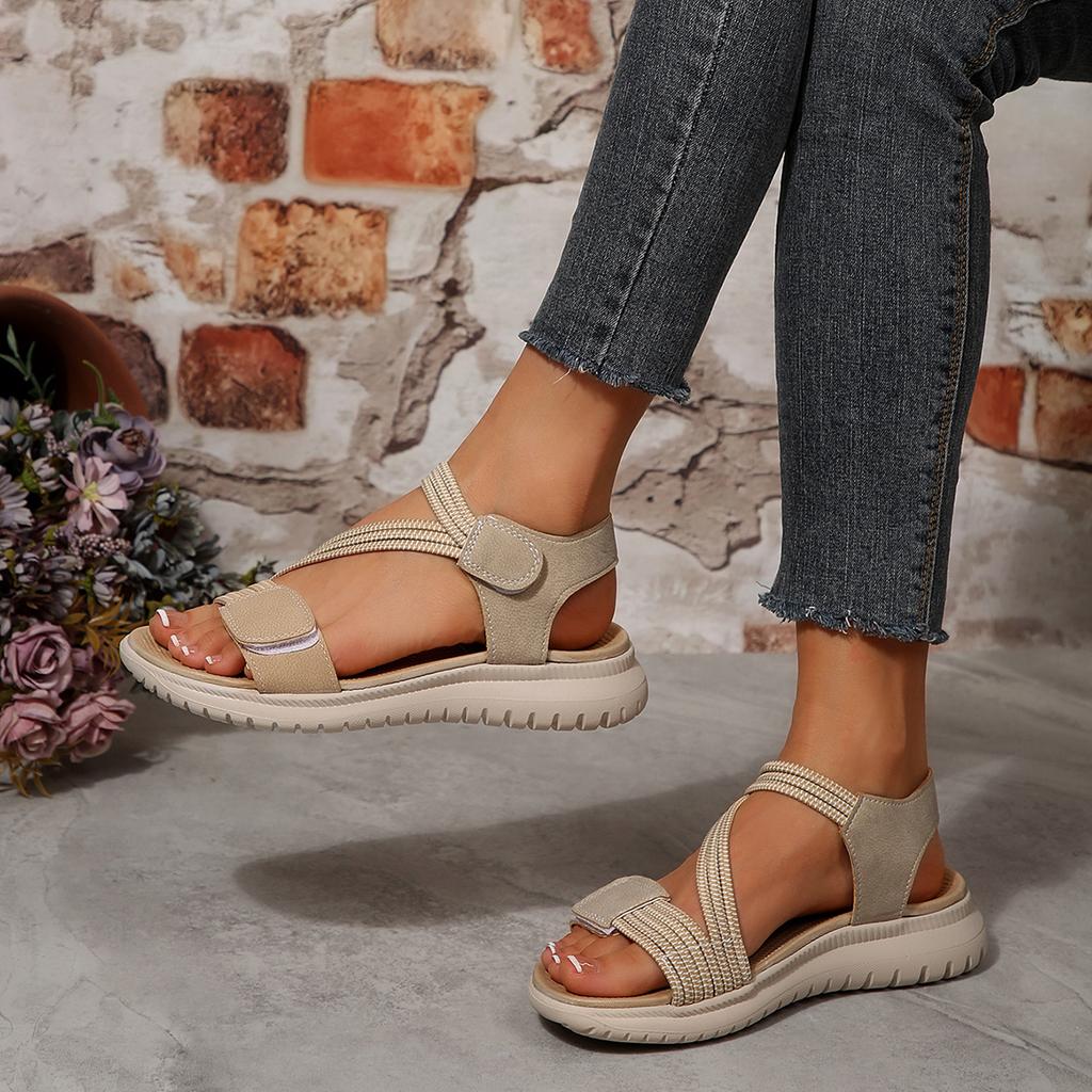 Fashion 2025 New Women Sandals Fashionable Flat Casual Outdoor Sandals Women High Quality Brand Summer Elastic Band Shoes for Women