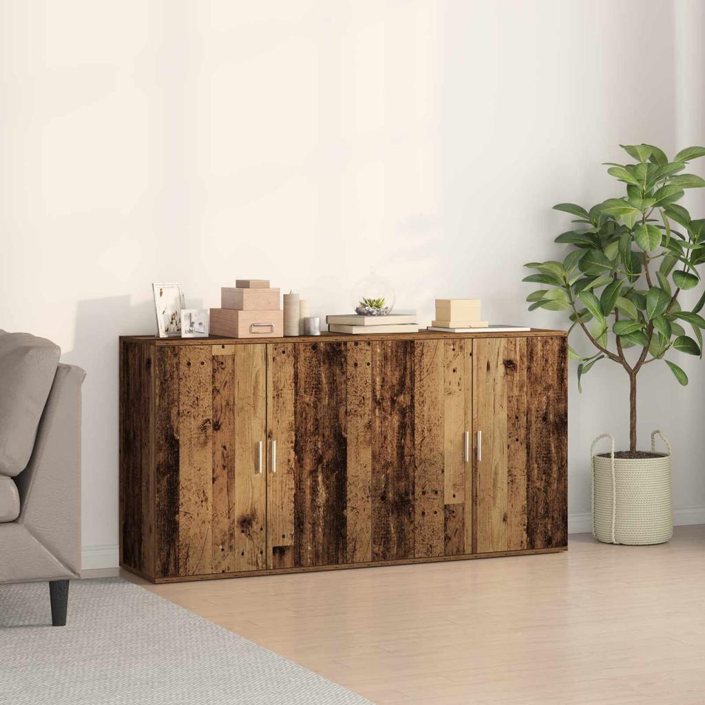 Sideboard 2 pcs Reclaimed Wood Look 79 x 38 x 80 cm Engineered Wood