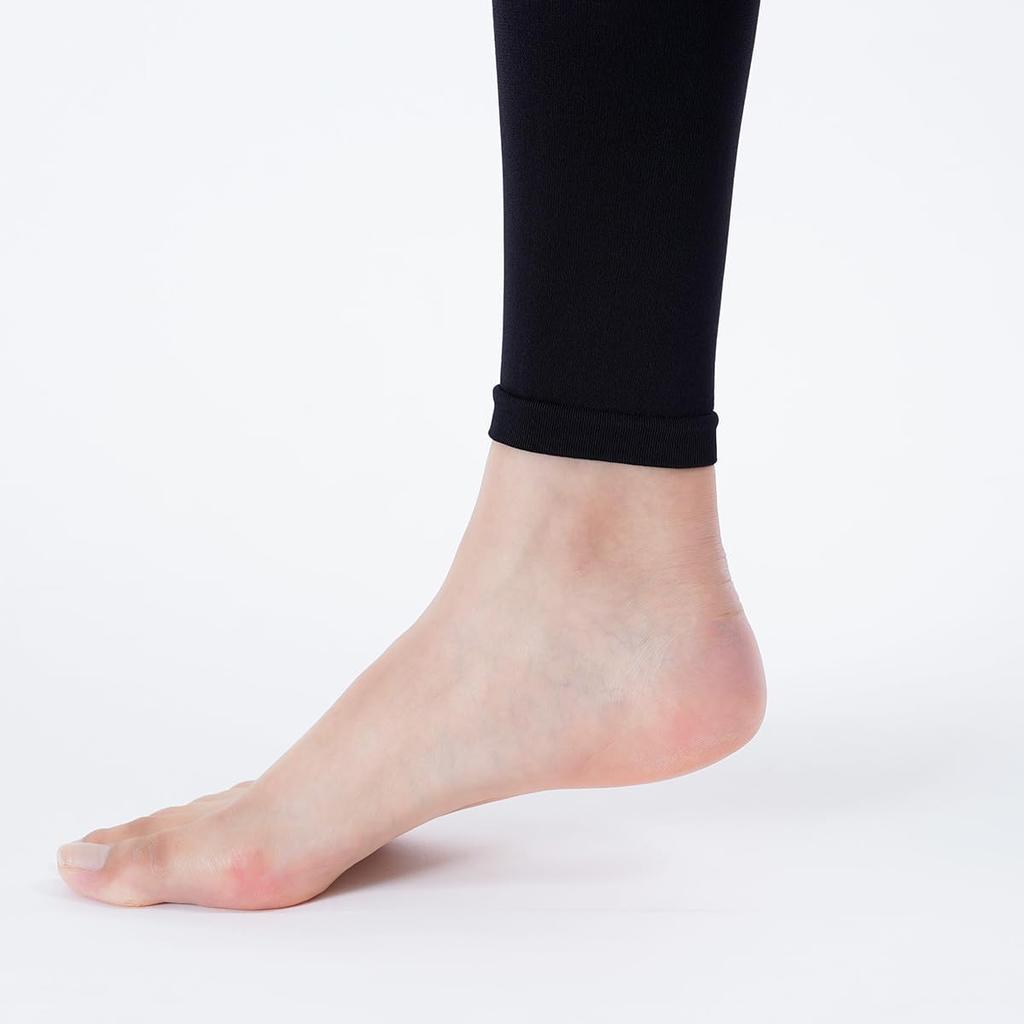 Fukusuke Solid 1 Made with Stretch Women's Leggings, HODOHADA, Color, 10-Length Leggings, Pair, Energy, Black, 010-1001