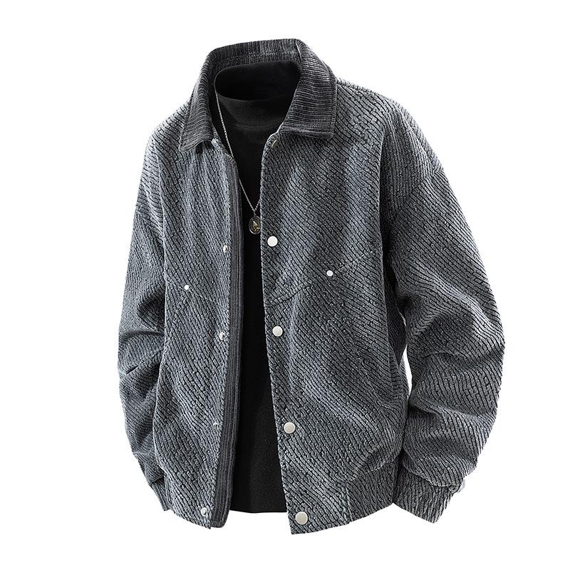 

Men s Plus Size Trendy Heavyweight Wide-Fit Short Casual Jacket - Comfortable & Skin-Friendly 5XL темно-сірий