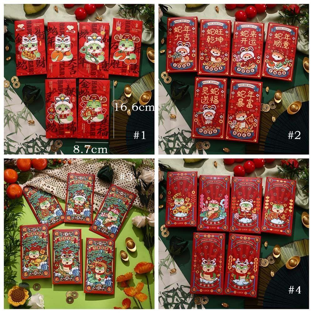 6pcs Festive New Year Red Envelope Blessing Lucky Money Pockets  Wedding Birthday