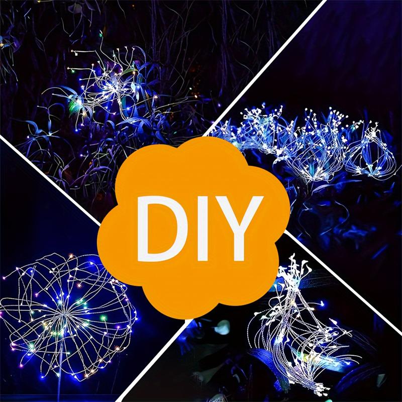 New 200 Bulbs LED Solar Ground Spike Lights Outdoor Waterproof Garden Decorative Lights Starry Sky Copper Wire String Lights