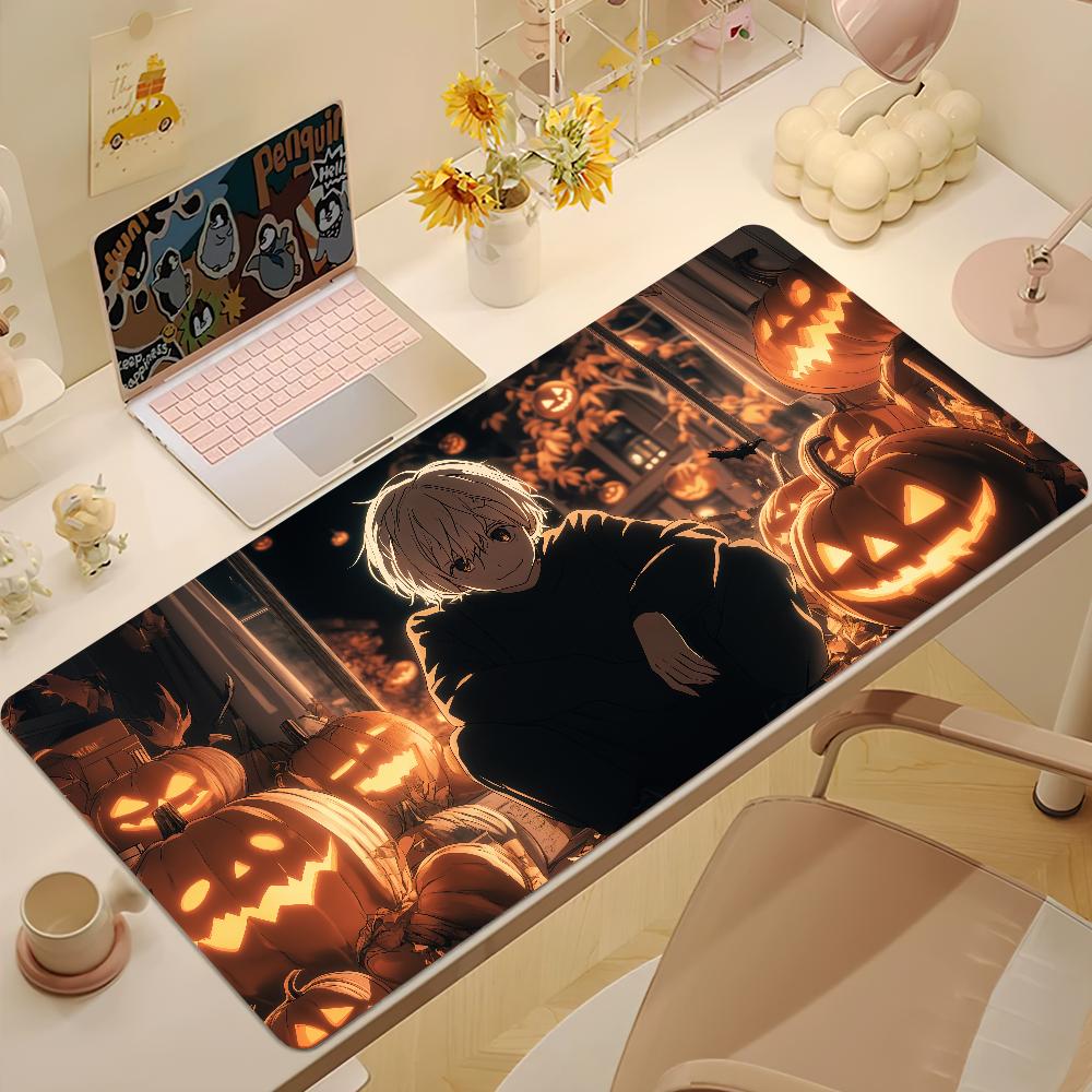 HHalloween Cute Pumpkin Mouse Pad Desk Mat Large NonSlip AntiFray Keyboard Ergonomic Office Rubber Pc Home Custom
