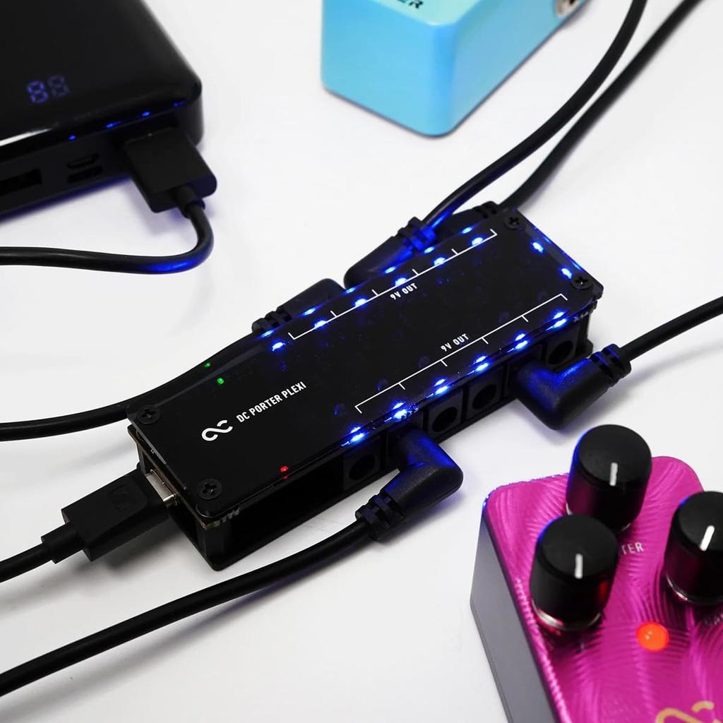 One Control DC PORTER PLEXI 6 DC PACK Effects Pedal Power Supply (Includes 6 DC Cables)