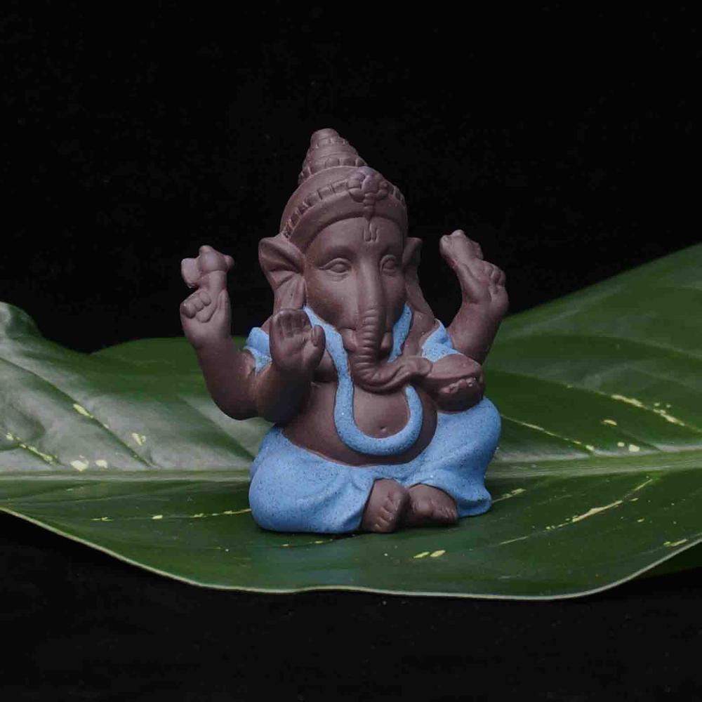 Ganesha Statue Buddha Monk Statue India Ceramics Arts Crafts Home Office Living Room Cabinets Decor Elephant God Home Decor