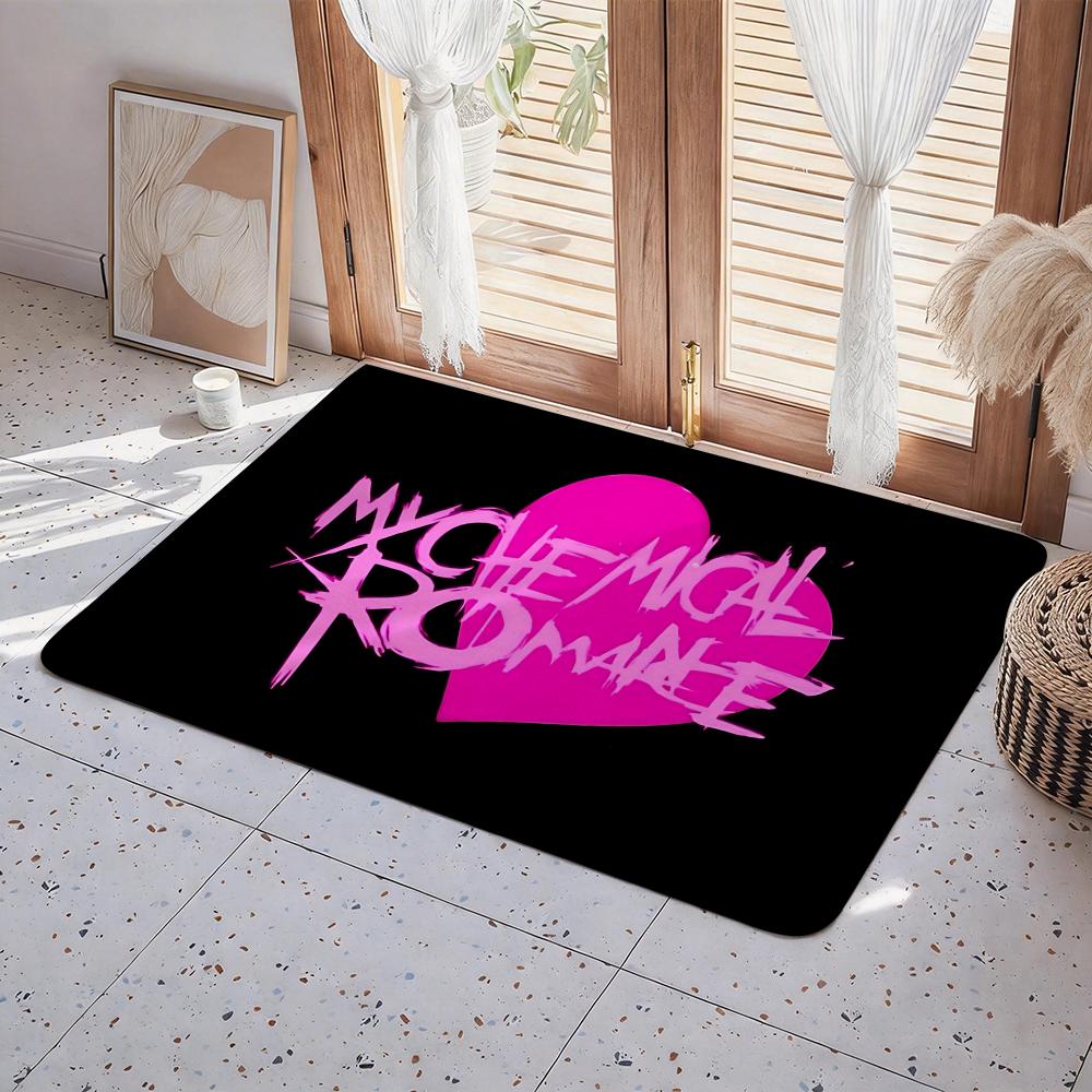 Rock Band My Chemical Romance Floor Mat Eco Flannel Doormat Non Slip Odorless Indoor Floor Rug Soft Short Plush Home Mat