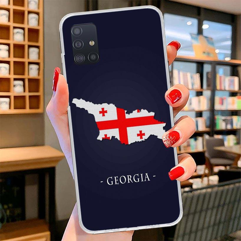 Georgia Flag Cover Phone Case For Samsung Galaxy A12 A22 A32 A52 A72 A02S Phone Case Note 20 Ultra 10 S10 Plus A51 A71 A50S A20S