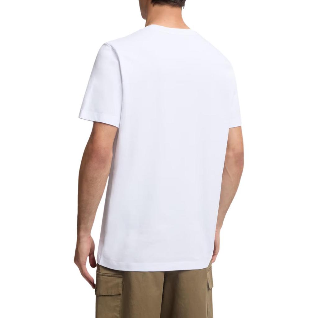 Moncler Flocked Logo Cotton T-Shirt Men Tops White K2-091-8C00036-8390T-001