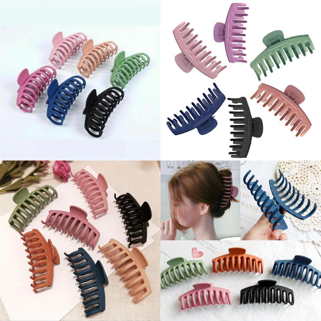 Elegant Large Size Lady Hair Claw Clips For Women With Interlocking Teeth Design