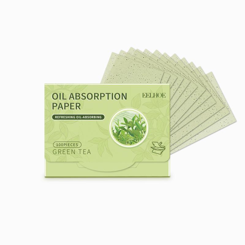 Eelhoe Oil Absorbing Face Paper With Puff Mirror Facial Oil Absorbing Paper Refreshing Oil Control Oil Removal Makeup 3