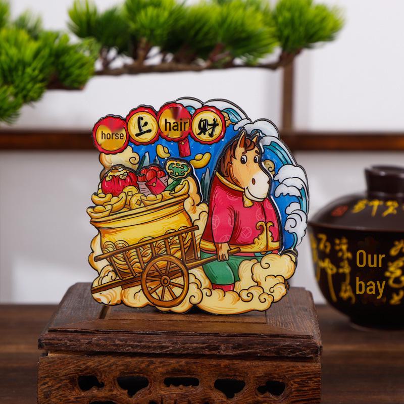 Wooden Zodiac Snake Year City Fridge Magnet Souvenir