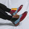 Herren Europäischer Stil Hohe Oxford Leder Patchwork Schnür-Knöchelboots