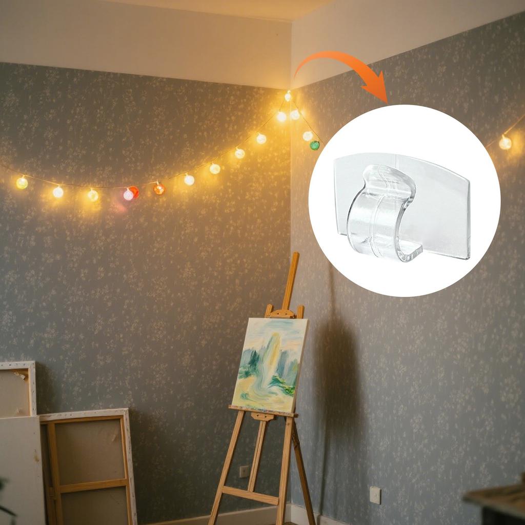 50pcs Transparent Traceless Hook Wire Fixing Clip Wiring Buckle