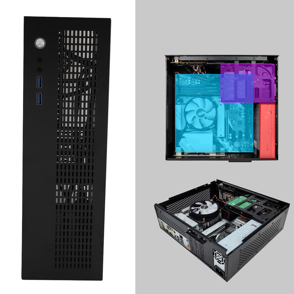 MATX PC-Gehäuse ITX-Computergehäuse mit USB3.0-Stahlplatte Effiziente Wärmeableitung