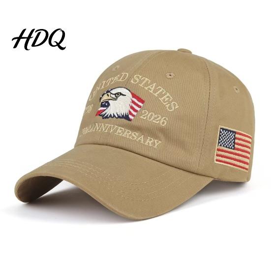Memorial Day Baseball Cap Cap Vintage Worn Style Washed Denim Hat 250th Anniversary 1776-2026 Embroidered Patriotic Dad Adjustable Breathable