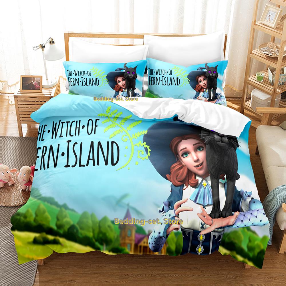 

Comforter 2023 Game The Witch Of Fern Island Bedding Set Single Twin Full Queen King Size Bed Set Adult Kid Bedroom s Anime Comforter (quilt)-EU Single(135*200cm)3pcs