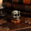 Halloween Party Supplies Spooky Figurine Small Resin Rotating Ghost Skull Pumpkin Gravestone Indoor Ornaments Statue Collectible Tabletop