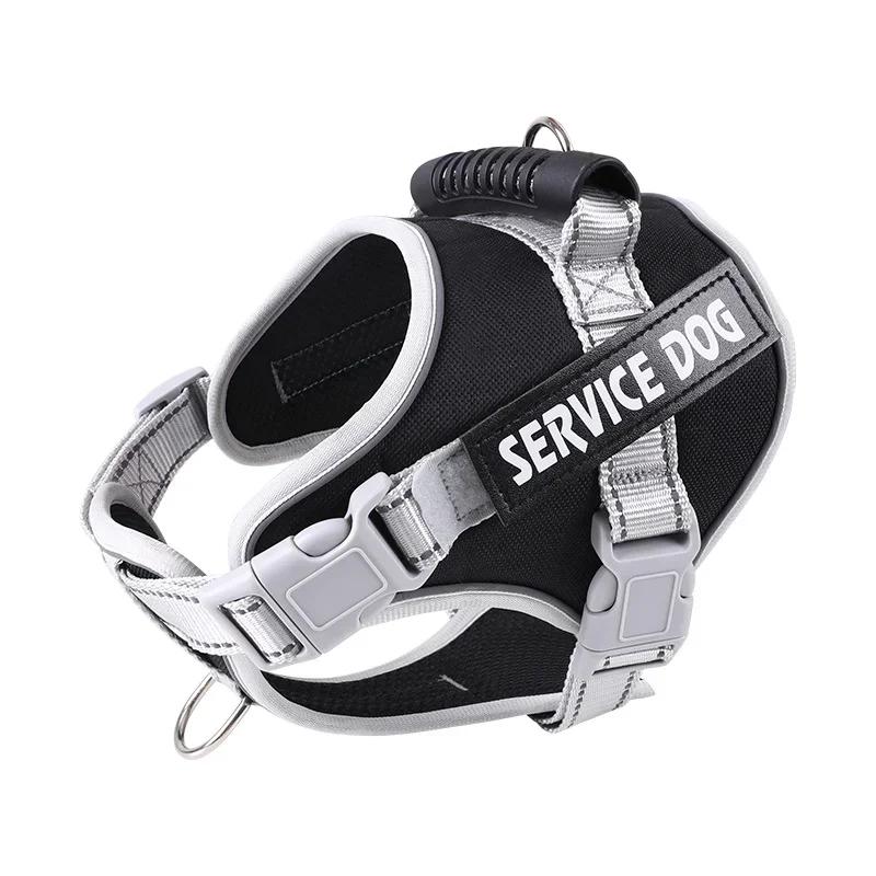 Service Dog Harness with Custom ID Tag Adjustable Dog Harness Dog Vest Leash for Large Dogs Outdoor Dogs Training Accessories