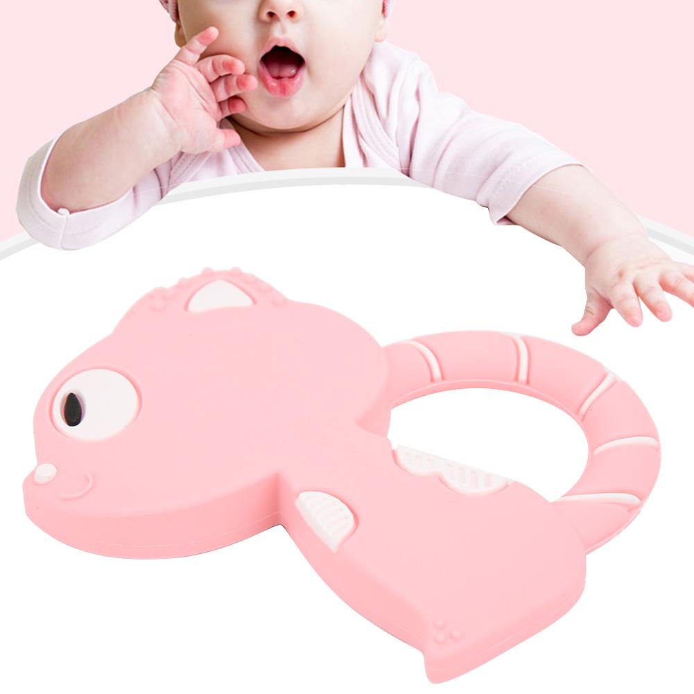 Baby Teething Toys Cute Cartoon Animal Shape Silicone Teether for Baby Kid ChildrenPink