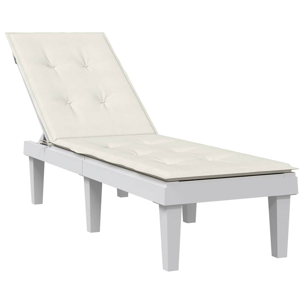 Lounge Chair Cushion Melange Cream (75+105) X 50 X 4 Cm Fabric