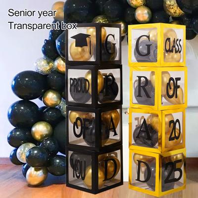 4/8Pcs 2025 Graduation Decoration Class of 2025 Balloon Box with Letters Graduation Party Supplies