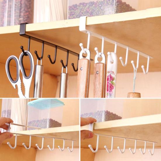 Kitchen Storage Rack Cupboard Hanging Hook Hanger Chest Organizer Mug Holder