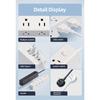 Flat Plugs Surge Protectors Power Strips 9Outlets 3USB/2 USB C Port Wall Mountable Design For Home Office Dorm Essential
