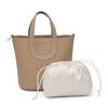 First Layer Cowhide Vegetable Basket Women'S Bag Large Capacity Fashion Shoulder Crossbody Portable Bucket Bag