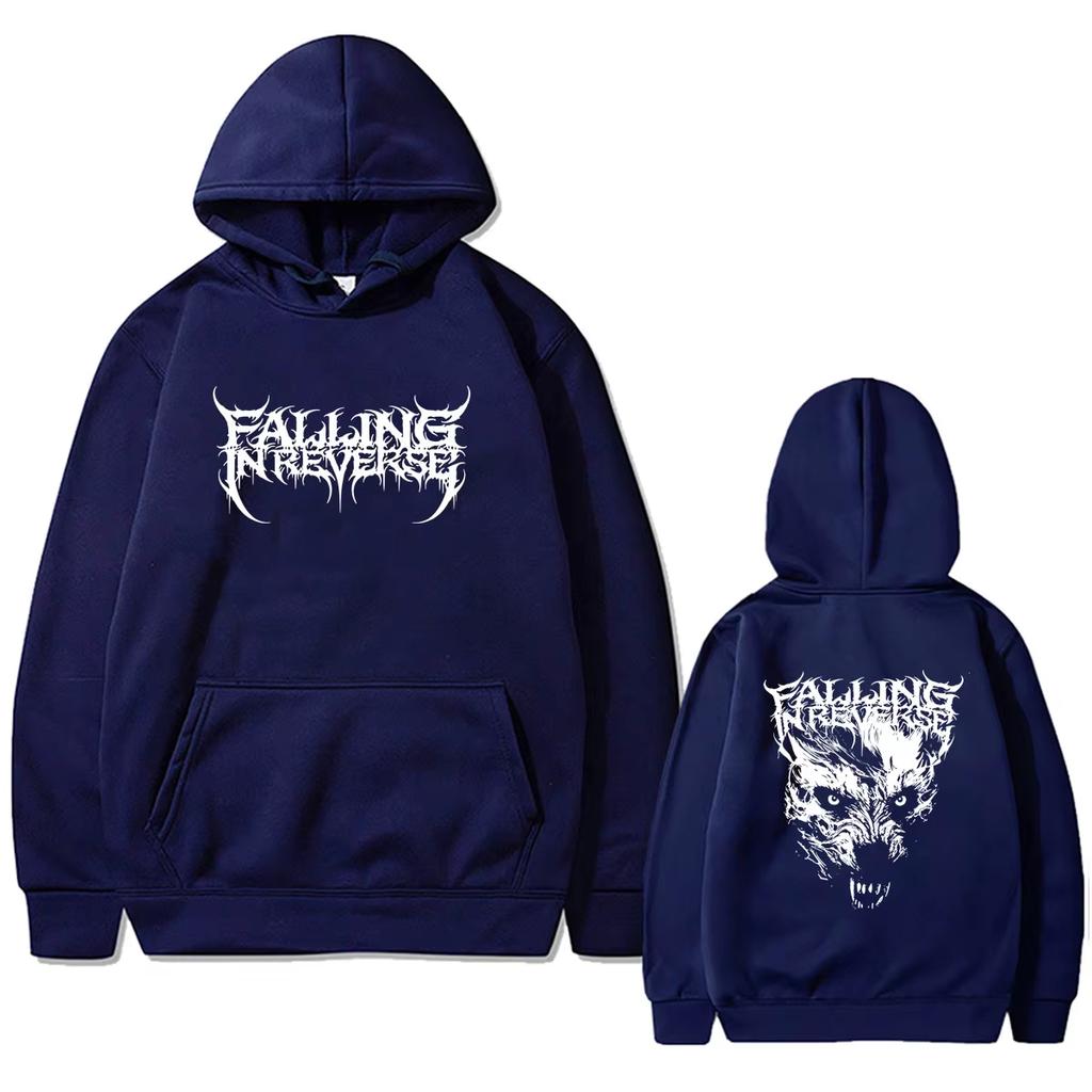 Unisex Falling in Reverse Album Cover Graphic Hoodie, Vintage Gothic Punk Loose Sweatshirt