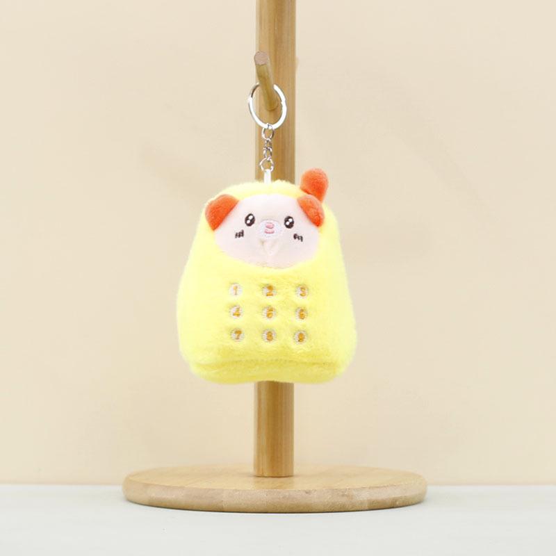 

Charming Bear Plush Keychain In Bright Colors Soft And Fluffy Mobile Accessory Phone Yellow Bear