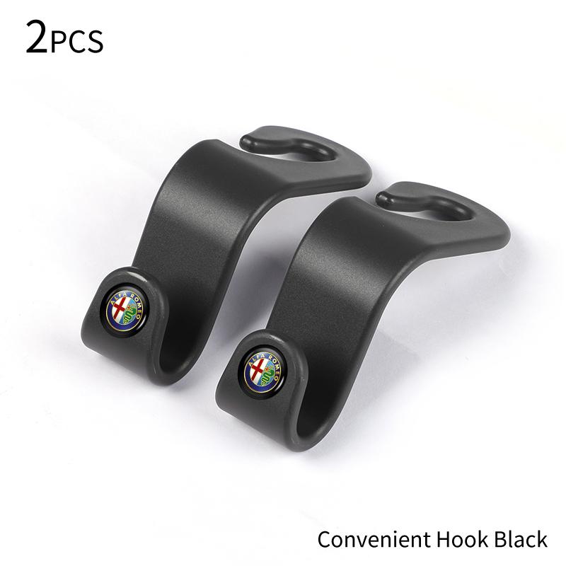 IJOPV1 Car Seat Headrest Hook Auto Rearseat Hanger Accessories For Alfa Romeo 159 Giulietta Giulia 147 Mito 156 166 GT Stelvio F1 Brera
