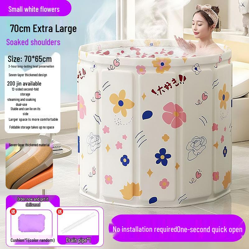 Lengvai montuojama sulankstoma vonia suaugusiems su izoliacija - Žvaigždėta mėlyna