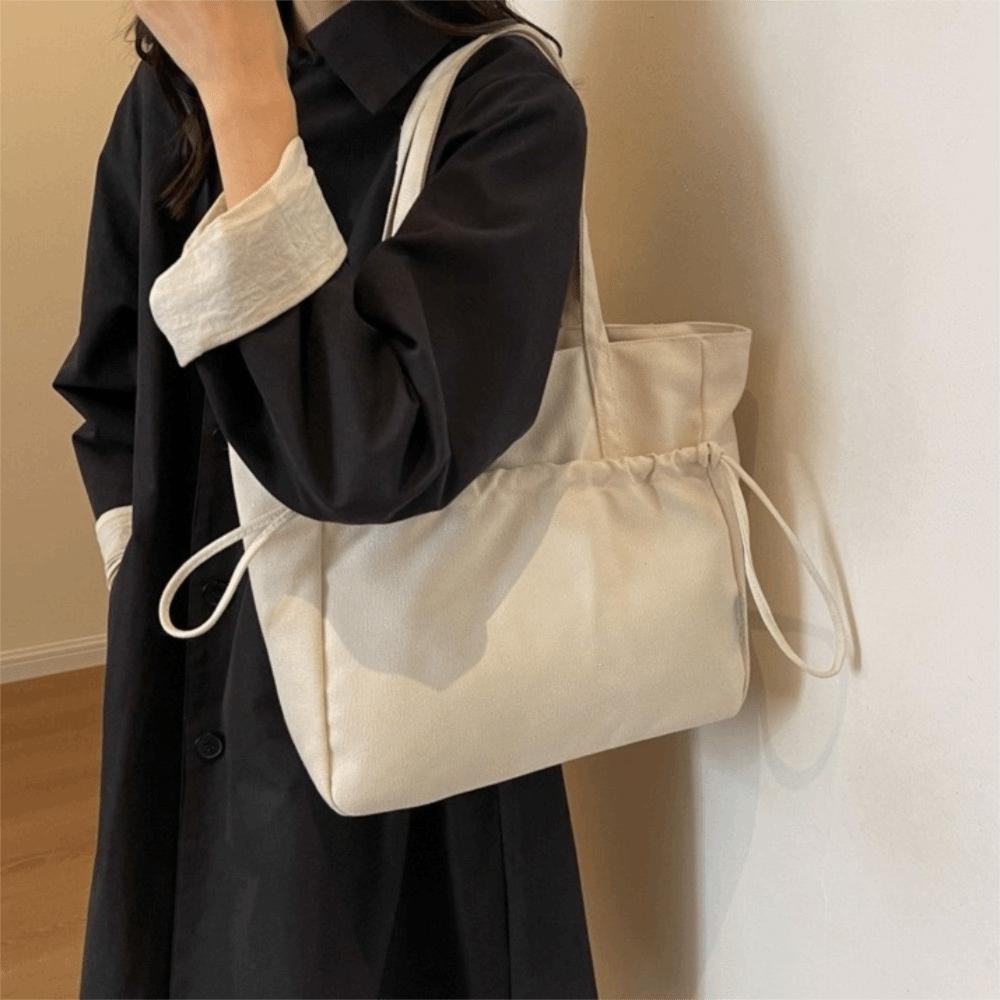 Drawstring Nylon Shoulder Bag Multi-Pocket Storage Pouch Fashion Large Capacity Tote Bag  School