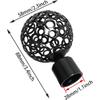 2PCS Skeletonized Curtain Rod End Cap Plugs, 1.1 inch I.D., Black Metal, Wall Mounted, Living Room, Bedroom, Bathroom, Dining Room, Kitchen