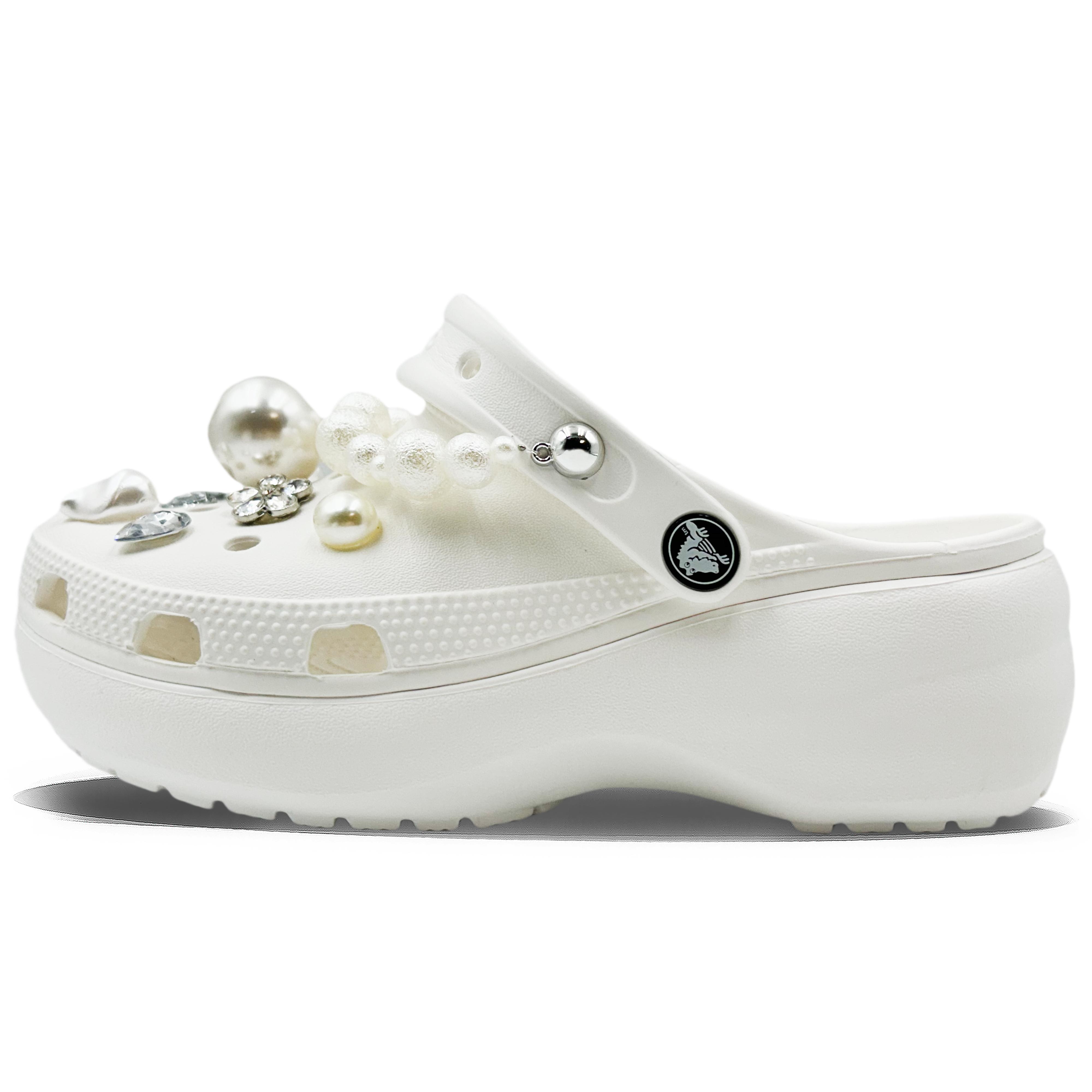 Crocs Classic Platform Clog EVA Clogs Women s White 206750-100(Team732-) 36-37