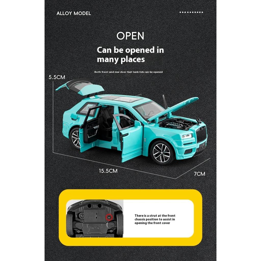 1/32 Scale Rolls-Royce Cullinan Alloy Car Model with Lights and Sounds, Children's Toys, Desktop Collection Ornaments, Boys' Birthday Gifts